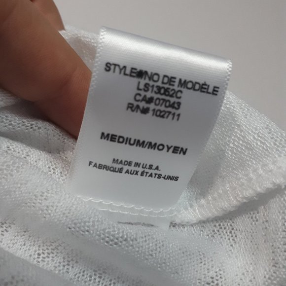 GIBSON White Sheer Peplum Sleeve Shirt - Picture 5 of 7